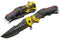SZCO Supplies 8.5” First Responders Flag Assisted Open Liner Lock EDC Utility Folding Knife, Yellow