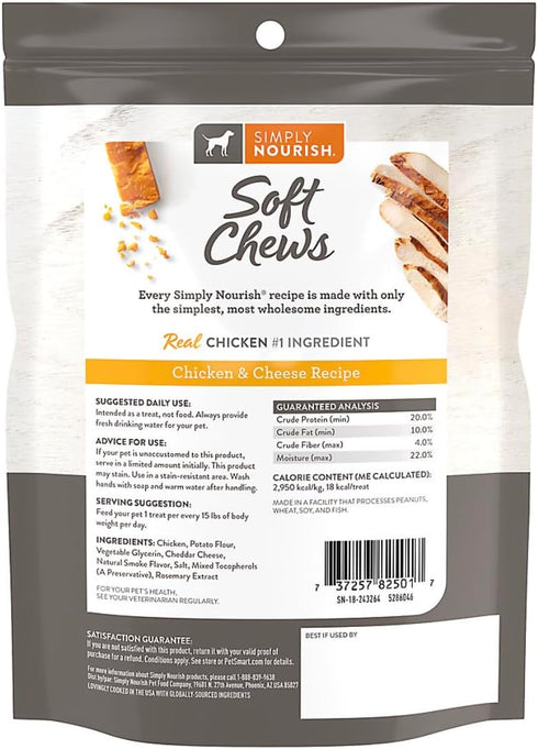 Wiggles & Wags Meaty Sticks, Formerly Simply Nourish Soft Chews, Chicken & Cheese Dry Dog Food, 6oz, 2 Pack
