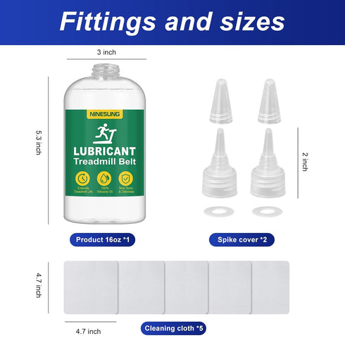 16 (16 Silicone Treadmill Lubricant/Treadmill Lube, Ounces Silicone Oil with Hard Application Tubes and Precision Screw