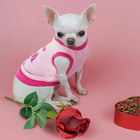 8 Pieces Pet Shirts Printed Puppy Soft Dog Shirt Pullover T for Valentine's Day, Small for Dogs and Cats