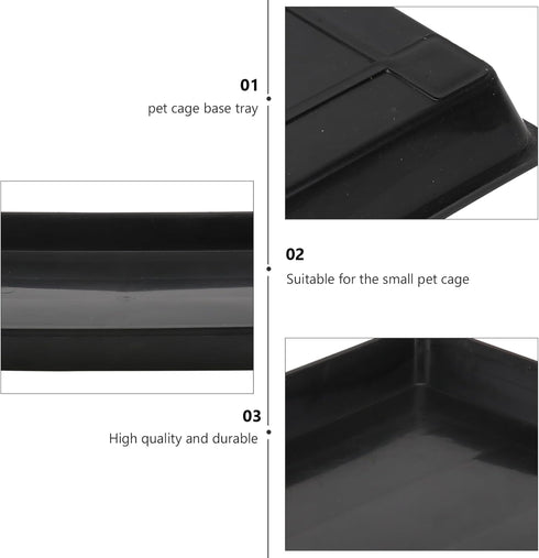 TEHAUX Dog Crate Tray - Replacement Pan for Dog Kennel, Black Plastic Tray for Pet Supplies (43 * 32.5 * 2.5cm)