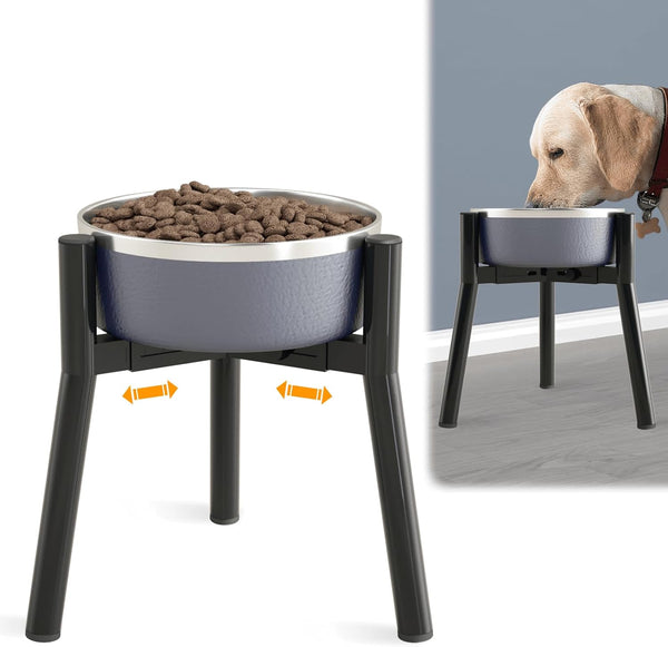 SHAINFUN Dog Bowl Stand for Large Dogs, Adjustable Tall Elevated Feeder for 7-10.6" Bowls, Metal Single Raised Holder