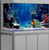 30X18IN Blue Sea Floor Aquarium Background, Natural Underwater World 3D Effect with 8 EVA Double-Sided Tape