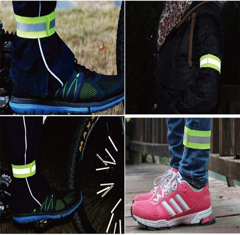 Reflective Vest, 2pcs Adjustable High Visibility Safety Vest with 4pcs Reflective Armbands for Outdoor Activities
