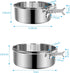 Dog Food Water Bowl for Cage with Clamp Holder, Stainless Steel Pet Kennel Hanging Bowls Non-Spill Detectable Bowls Crate Feeder for Small Medium Large Dogs (Silver, M (61 & 44 OZ))