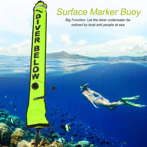 Vbestlife. 6FT Inflatable Tube Sausage Submersible Scuba Diver SMB Surface Safety Signal Buoy Marker Buoy Accessory