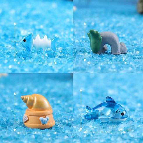 20Pcs Mixed Color Luminous Shark Ornaments, Cute and Naughty Aquarium Micro Landscape