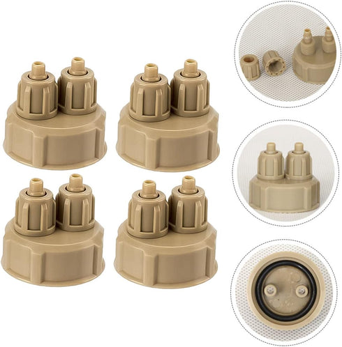 12 Pcs DIY Reactor Air Fittings for Aquarium Accessories, Co2 Generator Bottle Cap, Plastic Bottle Co2 Diffuser