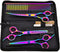 Dog Grooming Scissors Set - Colorful Pet Trimming Scissors Kit, 7 Inch Stainless Steel Shears for Grooming