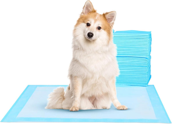 ScratchMe Super Absorbent Waterproof Dog and Puppy Training Pad, Housebreaking Pet Pad, Blue (17"X23.6", 100PCS)