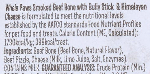 35 lbs 4.6 (Pack 1) Whole Paws, Smoked Beef Bone with Bully Stick & Himalayan Cheese, Medium (for Dogs & Under), ounce