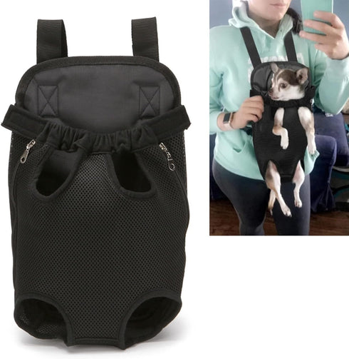 HEEPDD Lightweight Pet Carrier Backpack, Legs Out Soft Mesh Bag for Walking Hiking Bike Motorcycle (S)