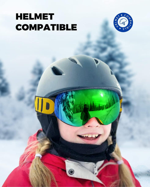 OMID Kids Ski Goggles - Anti-fog UV Protection Snowboard Goggles for Boys and Girls