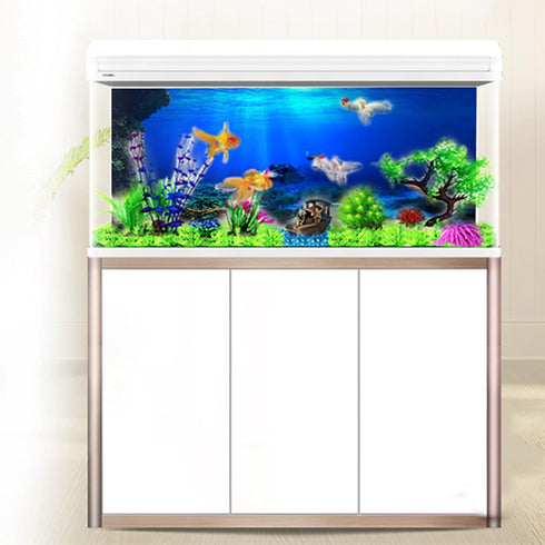 FILFEEL Aquarium Background Fish Decorations, PVC Adhesive Undersea Backdrop for Aquarium Fish Decoration 61 * 41cm