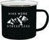 Rogue River Tactical Funny Black Large Camp Mug - Enamel Camping Coffee Cup Gift, Hike More Stress Less