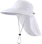 Home Prefer Outdoor UPF50+ Sun Hat, Wide Brim Mesh Fishing Hat with Neck Flap