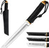 Tanto Knife with Sheath, 5.9" Fixed Full Tang Blade, Cool Tactical Knives for Hunting and Camping