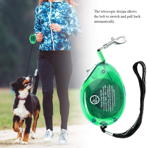 Retractable Dog Leash, Flexible Automatic Lightweight Nylon Traction Strap for Small Medium Dogs and Cats (Green)