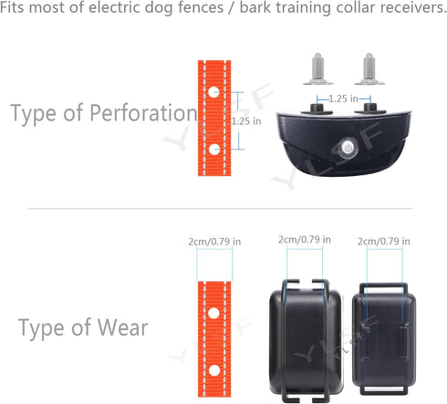 Dog Nylon Collar Strap for Heavy Light-Duty Electronic Fence Training Barking Collar Receivers-3/4 Inch Replacement Strap-Compatible with Nearly All Brands and Models of Electric Collars