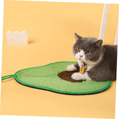 Cat Scratching Mat Couch Accessories, Avocado Toy Wall Hanging Decor, Sisal Mat for Cats, Decorative Scratch Pad