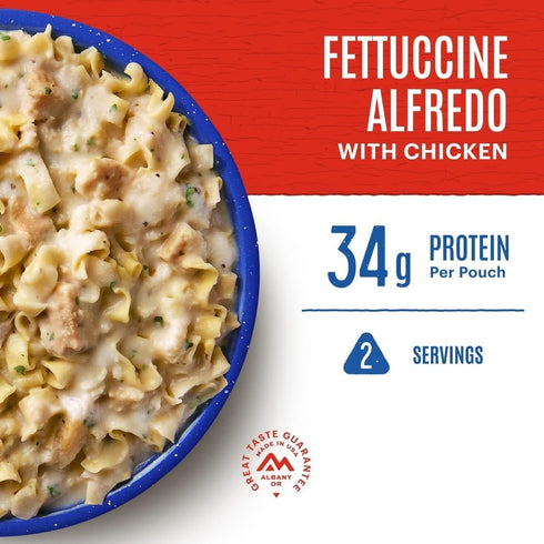Mountain House Fettuccine Alfredo with Chicken | Freeze Dried Camping Food for 2