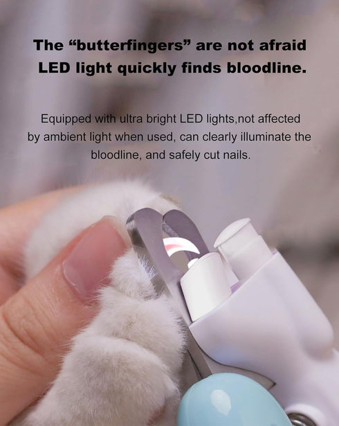 Ginalaia Cat Dog Pet Nail Clippers with Light, Llluminates Cat Dog Nails or Bloodline,Safety Pet Nail Clipper for Dogs