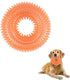 Andiker Squeaky Dog Toy, TPR Chewable Dog Toys for Teeth Grinding & Cleaning, Suitable for All Dog Sizes (Small Orange)