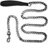 Premium Heavy Duty Extra Wide Links 13mm Dog Chain Leash, 6 Feet Faux Chrome Stainless Steel