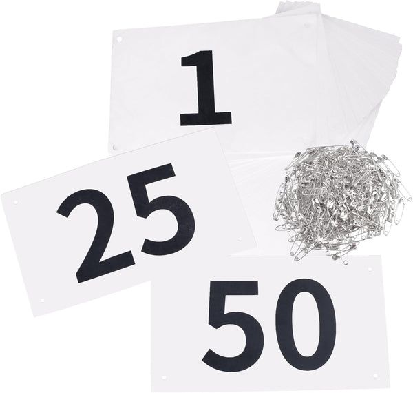 TRIWONDER Tyvek Running Bib Competitor Numbers with Safety Pins, Running Numbers Paper