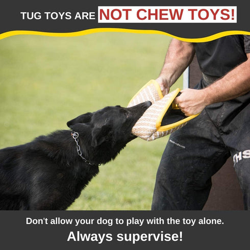 YES4QUALITY Durable Dog Bite Wedge 13x10 Inches | Tough Jute Tug Toy with 2 Comfy Handles | Ideal for Medium to Large