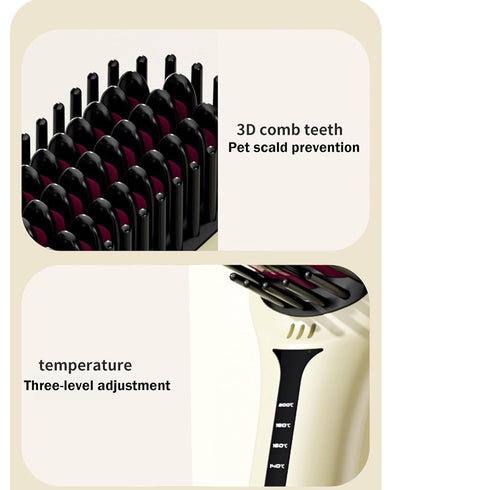 2-in-1 Electric Pet Grooming Brush with Coconut Oil Conditioner Spray, Professional Hair Styling Tool for Medium