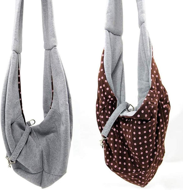 Pet Sling Carrier Bag Travel Tote for Cats and Dogs, Up to 16 lbs (Gray)