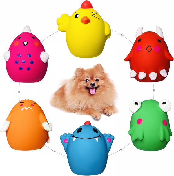Squeaky Dog Toys for Small Dogs and Medium Breeds, 6pcs Squeaky Dog Balls (2.0 * 2.0 * 2.7inch)