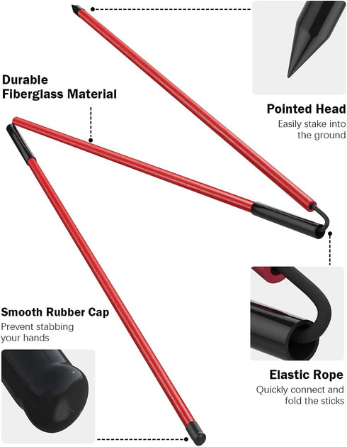 Rhino Valley Golf Alignment Sticks - Collapsible Practice Rods for Aiming, Putting, and Full Swing Training