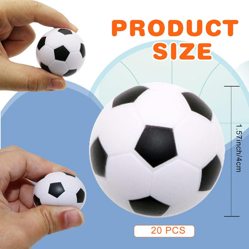 Urspasol 20 PCS Mini Soccer Stress Balls, 1.6 inch Foam Squeeze Balls, Small Sports Themed Party Favors for Kids