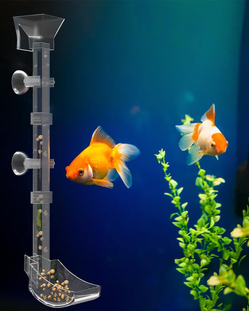 Shrimp Feeding Dish Set, Aquarium Fish Feeder Tube Kit with Feeding Ring and Cleaning Brush