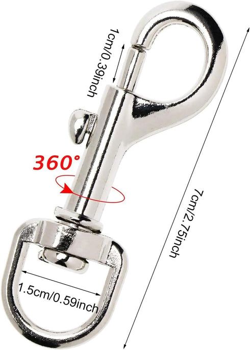 Penta Angel 4Pcs Heavy Duty Dog Leash Clasp Snap Hooks Clips with Spring Buckle for Pet Collar