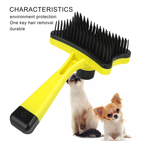 GLOGLOW Pet Grooming Brush - Self Cleaning Slicker Brush for Short and Long Hair, Gently Removes Loose Undercoat