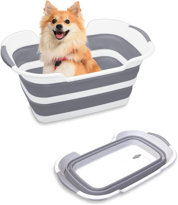 Goderewild Collapsible Pet Bathtub, 7.1 Gal (27L) - Foldable Bathing Tub with