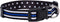 Thin Blue Line Dog Collar by Native Pup, Stars Design for Medium Dogs