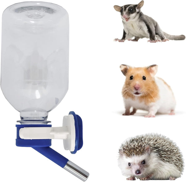 Choco Nose Mini No-Drip Water Bottle/Feeder - 10.2oz for Small Pets, Blue (C125)