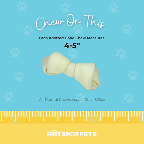 hotspot pets 4-5 Inch Rawhide Dog Chew Bones, Made from Grass Fed Brazilian Cows, 30 Pack for Medium Chewers