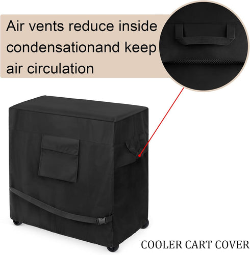 EDOSTORY 600D 80 34L 20W 32H inch, Cooler Cart Cover, Waterproof UV Resistant Oxford Fabric Fit for Most Quart Rolling