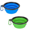 2 Pack Large Size Collapsible Dog Bowl, Food Grade Silicone, Portable Travel Bowl (Blue & Green)