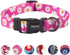 QQPETS Adjustable Soft Dog Collar - Print Flower Pink Multicolor Patterns for XS to Large Pets