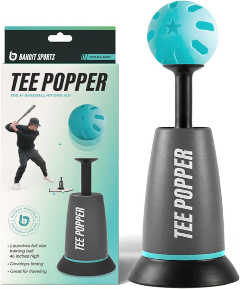 Bandit Sports Tee Popper, Durable Nylon Strength, Batting Tee for Perfect Swings,