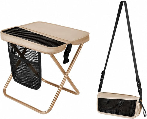 Xyphium Portable Foldable Backpack Stool with Storage Pouch - 2-in-1 Lightweight Backpack Chair