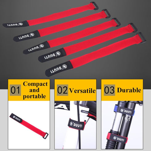 Hook & Loop Bands, 5Pcs/Set Adjustable Nylon Handlebar Tie Straps for Sports Cycling