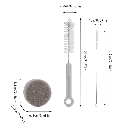 Amaping 3PCS Set Cat Water Fountain Brushes & Sponge, Drinking Glass Cleaning and Dog Pet Water Cat Dispenser Fountain