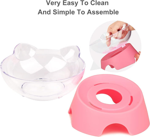 MILIFUN Raised Cat Food Bowls with Stand, Cat Dishes for Food or Water, Tilted Pet Dish with Stand